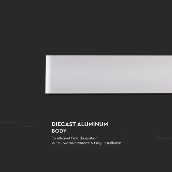 LED WALL LIGHT ALUMINIUM 20W DL 2470lm 150° 610X90X35 WHITE IP44
