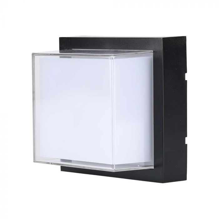 LED WALL LIGHT SQUARE 12W WW 1200lm 150° 160X100 PC BLACK IP65