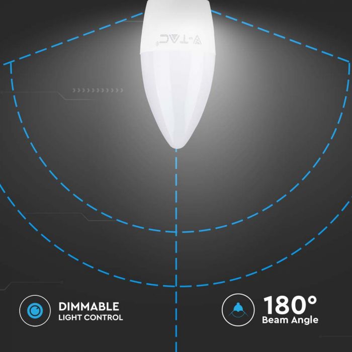 LED B15 CANDLE LAMP 5.5W WW 470lm 180° SAMSUNG CHIP DIMMABLE