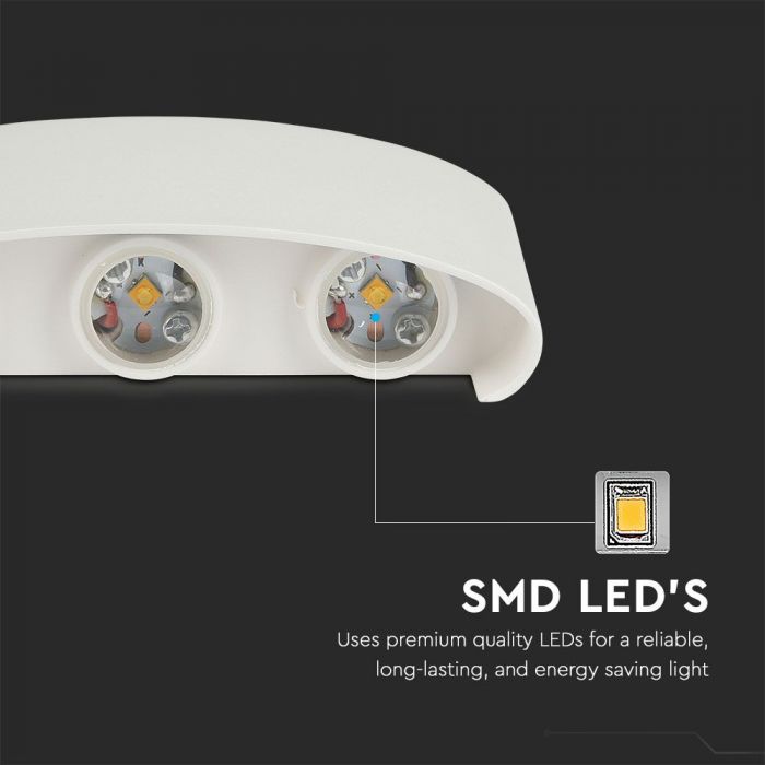 LED WALL LIGHT ALUMINIUM 5W WW 630Lm 150° 170X40X80 SAND WHITE IP65