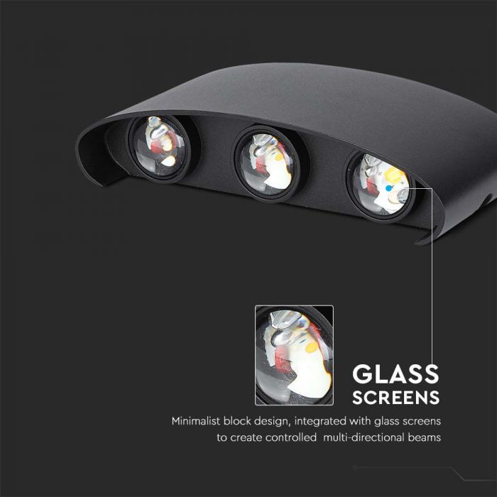 LED WALL LIGHT 5W DL SAND BLACK 170x80x40mm IP65