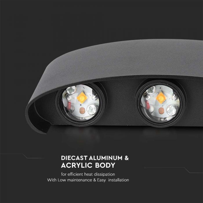 LED WALL LIGHT 5W DL SAND BLACK 170x80x40mm IP65