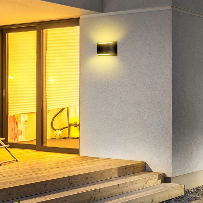 LED WALL LIGHT BLACK 9W DL 1280lm 120° ALUMINIUM IP54