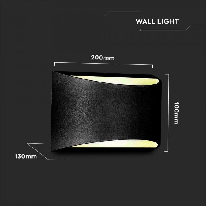 LED WALL LIGHT BLACK 9W DL 1280lm 120° ALUMINIUM IP54