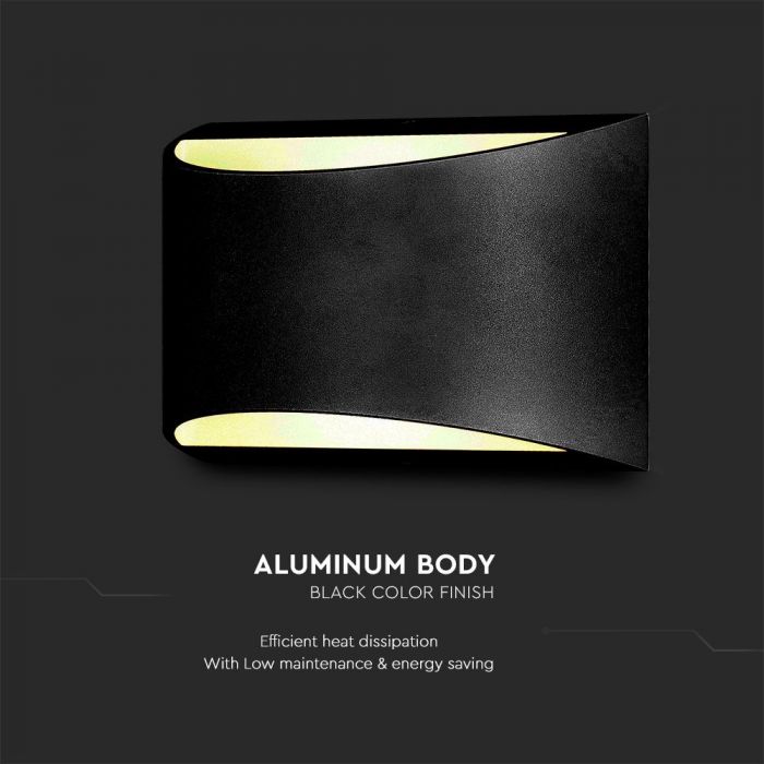 LED WALL LIGHT BLACK 9W DL 1280lm 120° ALUMINIUM IP54