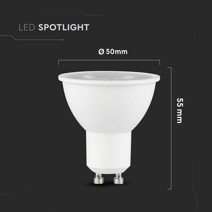 LED GU10 LAMP 7.5W WW 610lm 38° 50X55 WITH SAMSUNG CHIP
