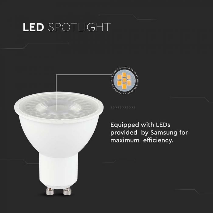 LED GU10 LAMP 7.5W WW 610lm 38° 50X55 WITH SAMSUNG CHIP