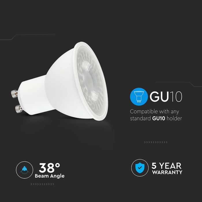 LED GU10 LAMP 7.5W WW 610lm 38° 50X55 WITH SAMSUNG CHIP