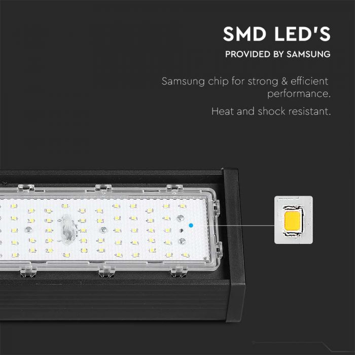 LED LINEAR HIGHBAY 100W CW 120° 12000lm 537X130X96 IP54 IK07 BLACK SAMSUNG CHIP