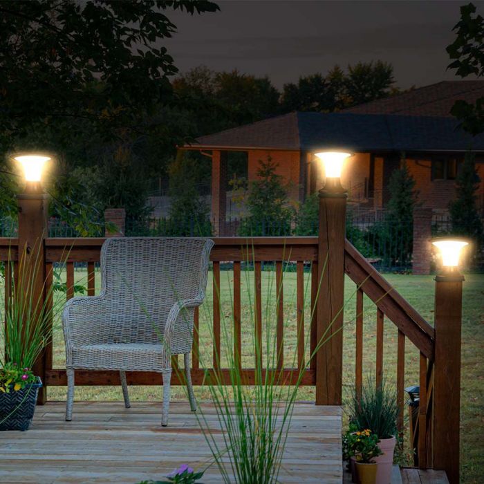 LED SOLAR PILAR LIGHT 15W CW+DL 2200Lm 257x217mm BLACK IP65