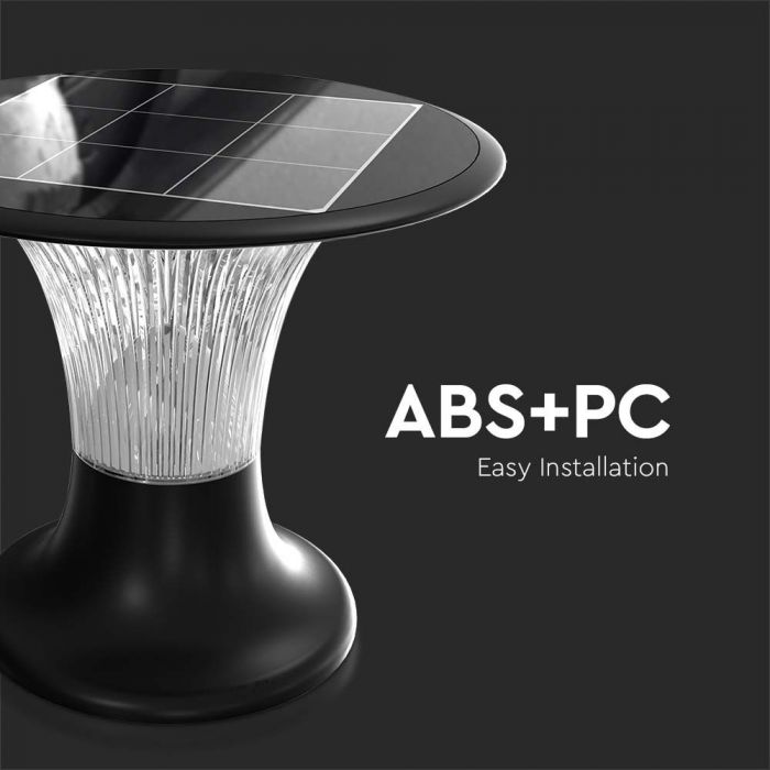 LED SOLAR PILAR LIGHT 15W CW+DL 2200Lm 257x217mm BLACK IP65