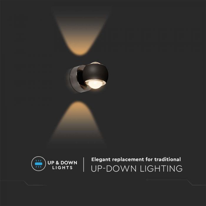 LED WALL LAMP LIGHT 10W WW 950lm 60° 135x100mm BLACK