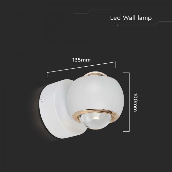LED WALL LAMP LIGHT 10W WW 950lm 60° 135x100mm WHITE