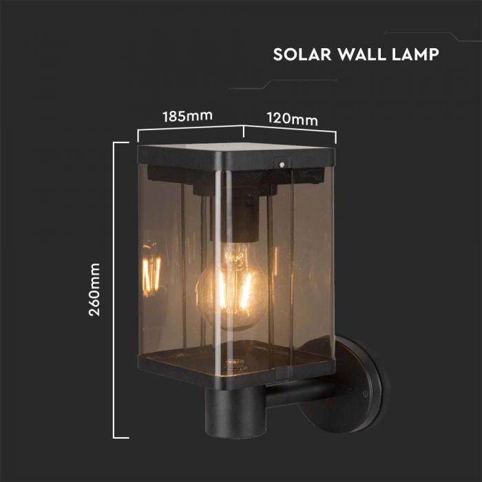 LED SOLAR WALL LAMP E27 WITH MICROWAVE SENSOR 2.5W WW 150lm