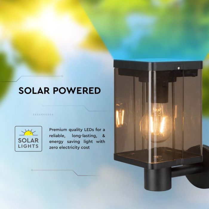 LED SOLAR WALL LAMP E27 WITH MICROWAVE SENSOR 2.5W WW 150lm