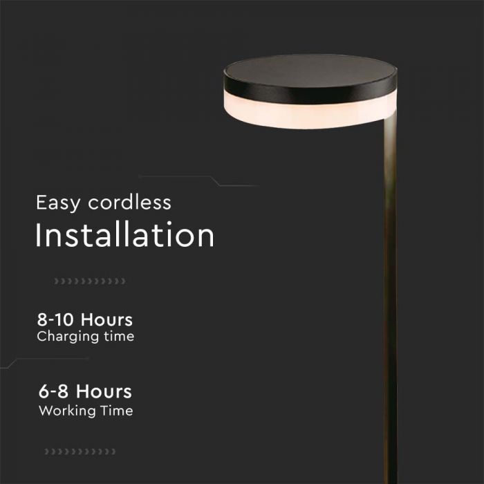 LED SOLAR BOLLARD LAMP 2W WW 120lm IP44