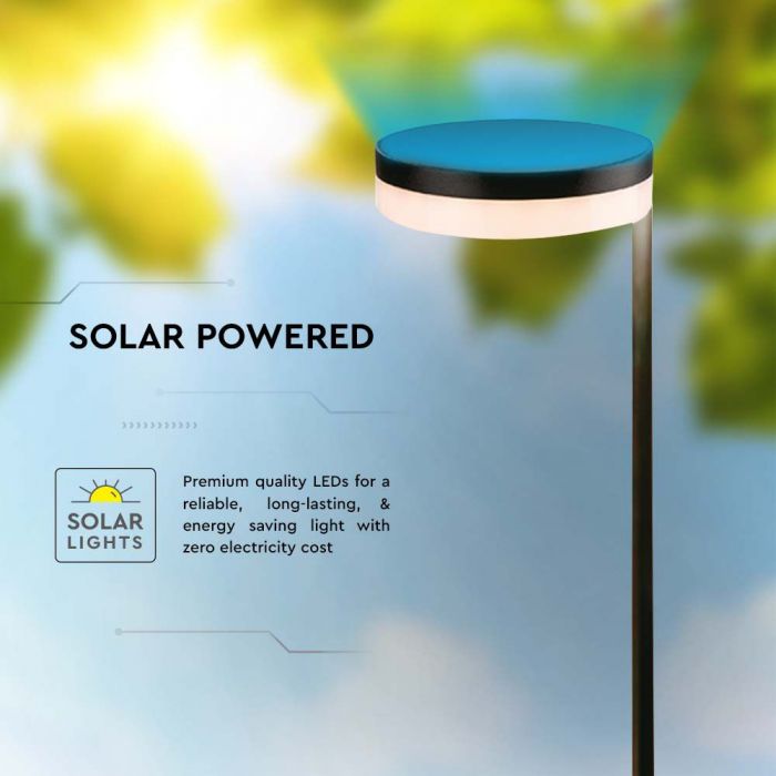 LED SOLAR BOLLARD LAMP 2W WW 120lm IP44