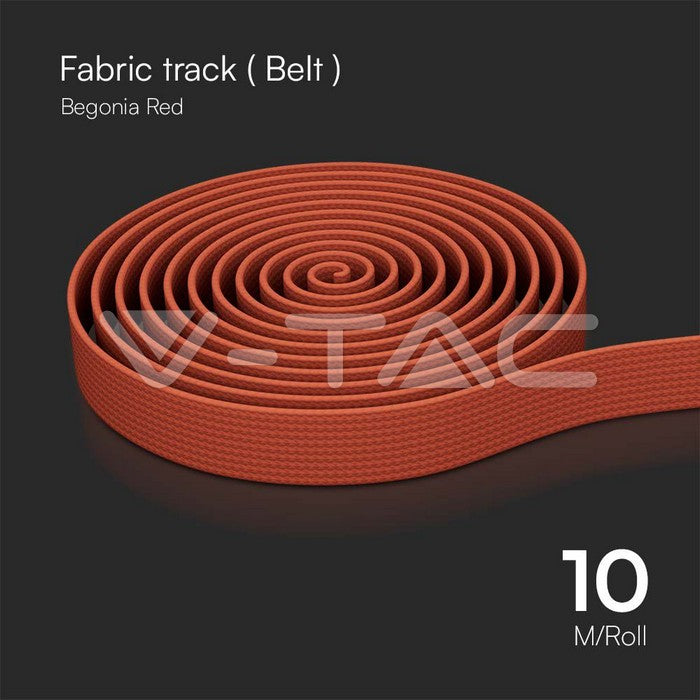 TRACK FABRIC BELT 10M/ROLL BEGONIA RED BODY
