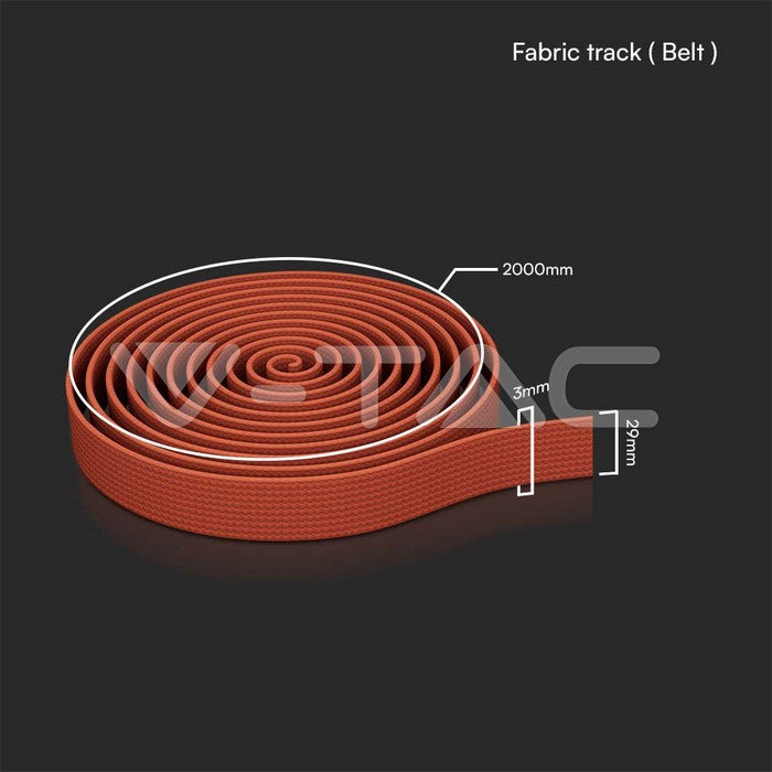 TRACK FABRIC BELT 10M/ROLL BEGONIA RED BODY