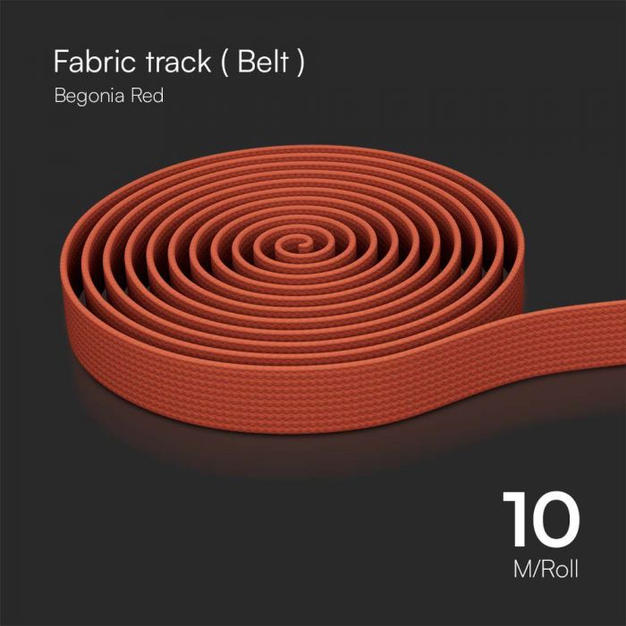 TRACK FABRIC BELT 10M/ROLL BEGONIA RED BODY