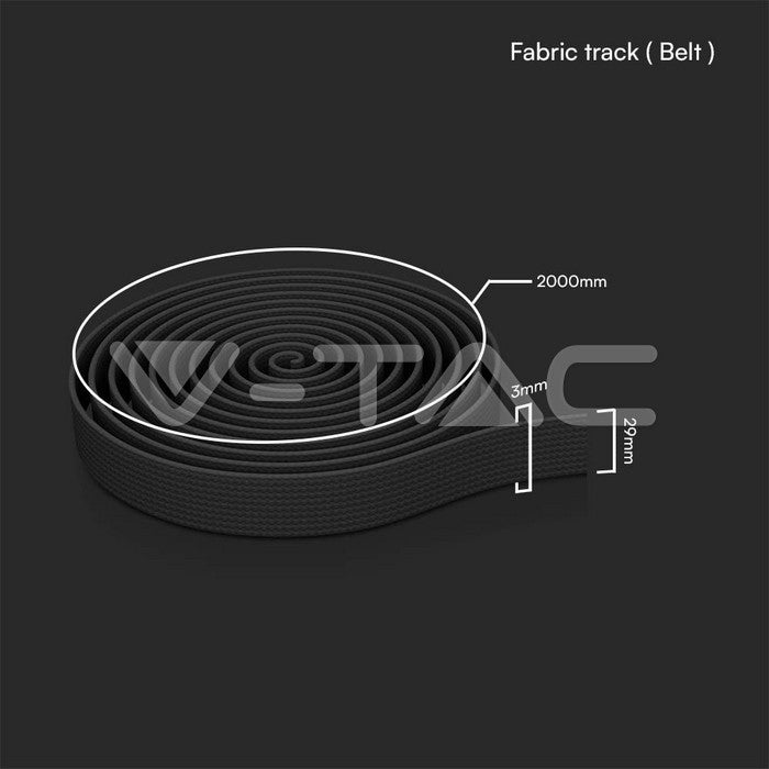 TRACK FABRIC BELT 10M/ROLL DARK GRAY BODY