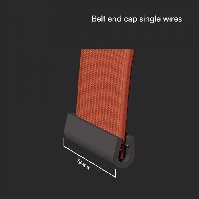 BELT END CAP SINGLE WIRE BLACK 50x14.5mm