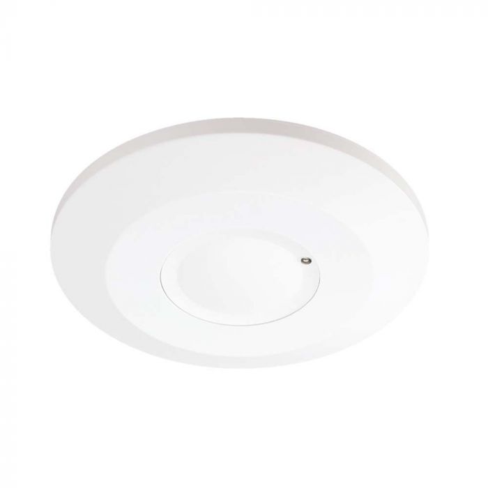 LED MICROWAVE MOTION SENSOR CEILING 360'D 1-8m(radius) adjustable 2000W Max 115x24.3mm WHITE IP20