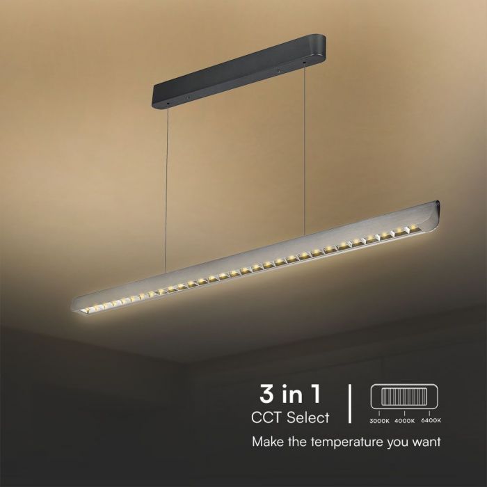 LED LINEAR HANGING LIGHT 36W 3IN1 2880lm 1227x50x60mm MATT GREY