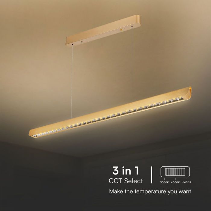 LED LINEAR HANGING LIGHT 36W 3IN1 2880lm 1227x50x60mm MATT GOLD