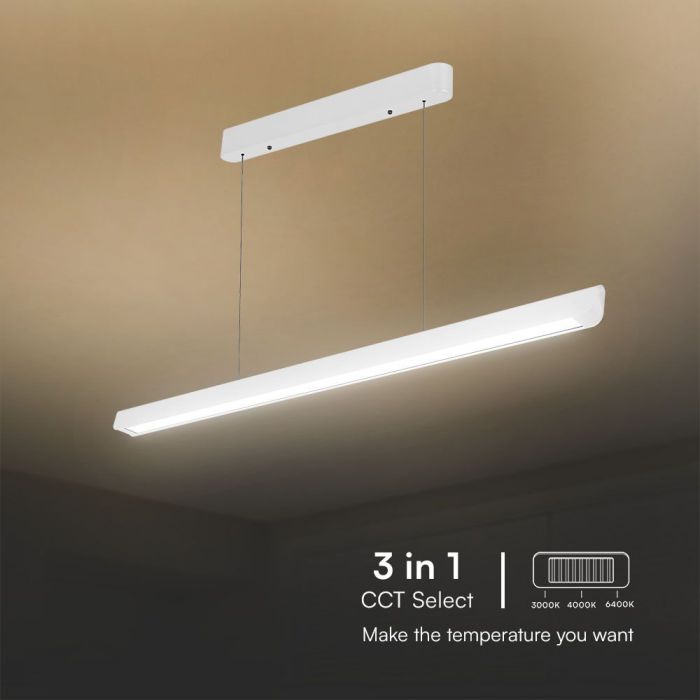 LED LINEAR HANGING LIGHT 36W 3IN1 2880lm 1227x50x60mm DIFF. PLATE TYPE WHITE