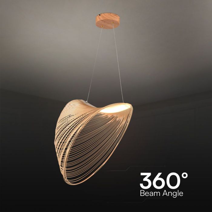 LED DESIGNER PENDANT LAMP 10W WW 1300lm WOOD COLOUR BODY 600x1310mm