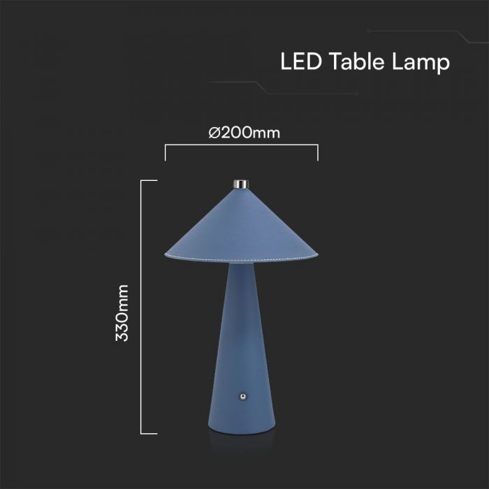 LED TABLE LAMP TOUCH DIMMABLE/RECHARGEABLE 3W 240lm 3IN1 200x330mm BLUE
