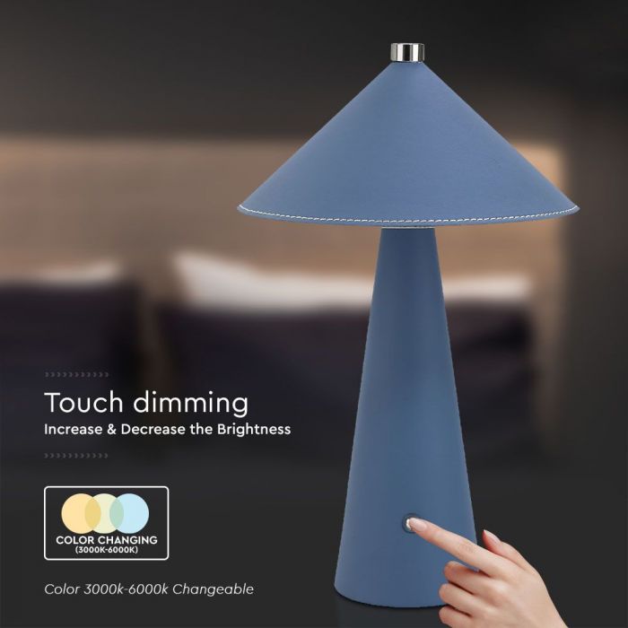 LED TABLE LAMP TOUCH DIMMABLE/RECHARGEABLE 3W 240lm 3IN1 200x330mm BLUE