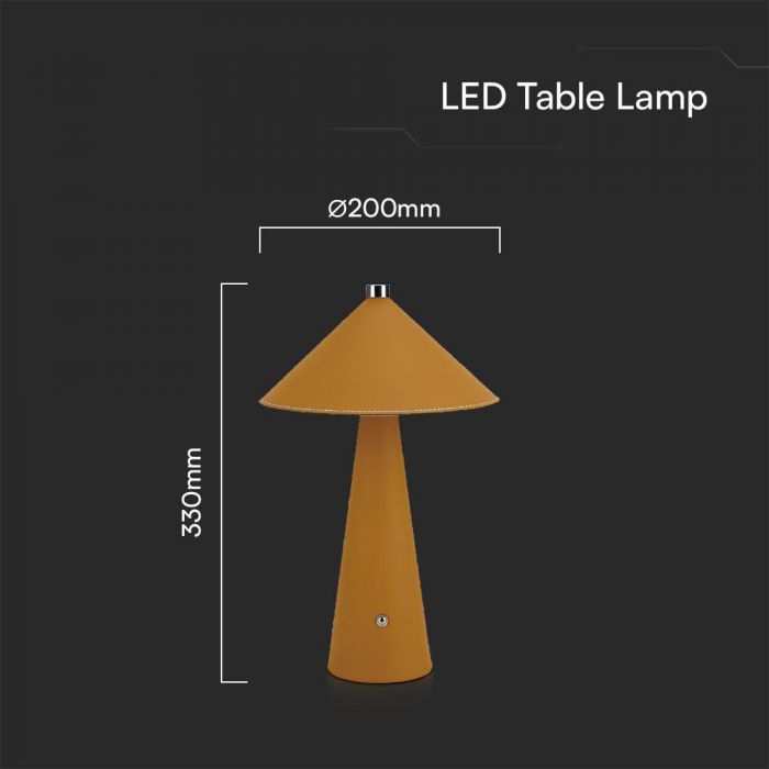 LED TABLE LAMP TOUCH DIMMABLE/RECHARGEABLE 3W 240lm 3IN1 200x330mm YELLOW