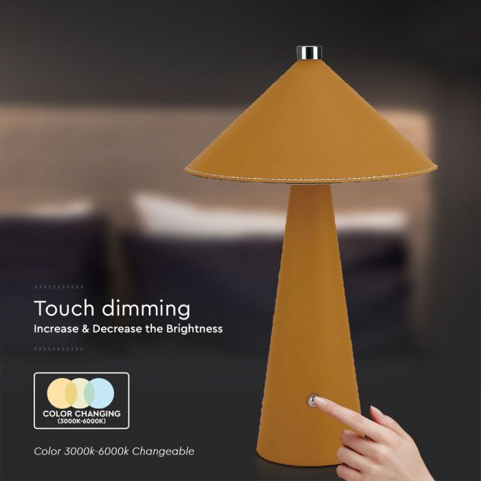 LED TABLE LAMP TOUCH DIMMABLE/RECHARGEABLE 3W 240lm 3IN1 200x330mm YELLOW