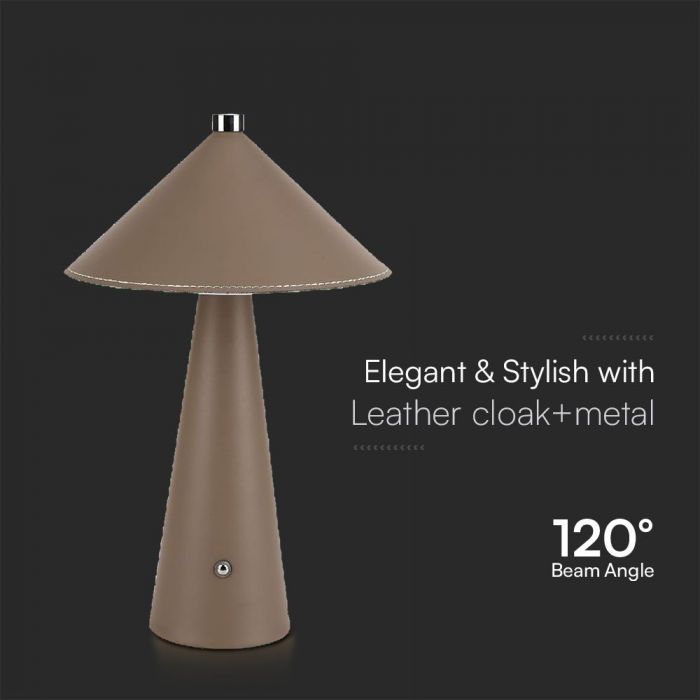 LED TABLE LAMP TOUCH DIMMABLE/RECHARGEABLE 3W 240lm 3IN1 200x330mm BROWN