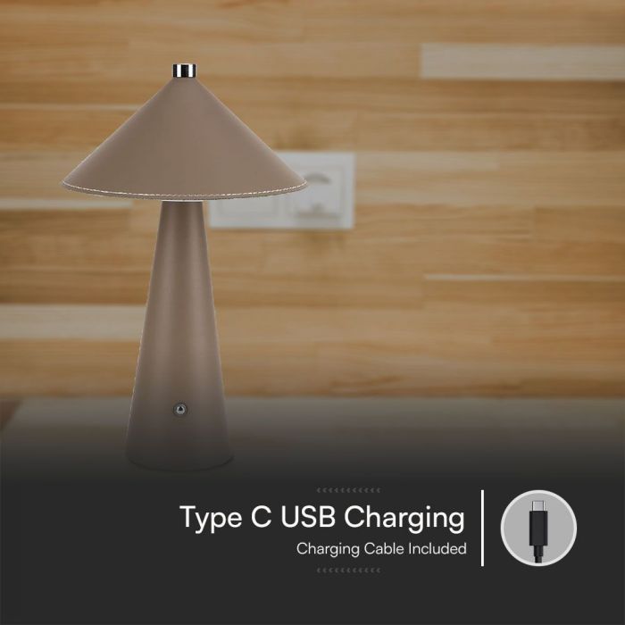 LED TABLE LAMP TOUCH DIMMABLE/RECHARGEABLE 3W 240lm 3IN1 200x330mm BROWN