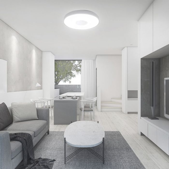 LED DESIGNER Ceiling Light with Remote Control CCT Changing 20/40/20W 4000lm 360° 390x80mm DIMMABLE -VICTORY WHITE COVER