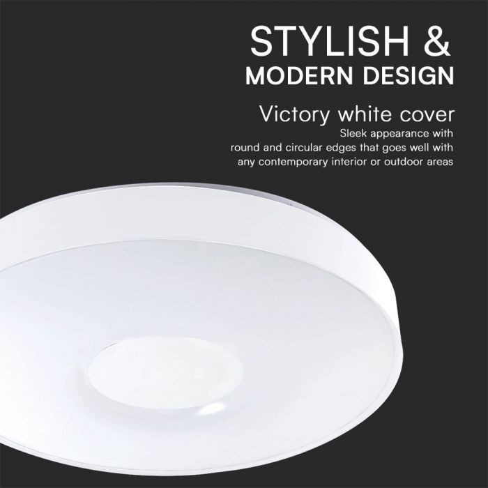 LED DESIGNER Ceiling Light with Remote Control CCT Changing 20/40/20W 4000lm 360° 390x80mm DIMMABLE -VICTORY WHITE COVER