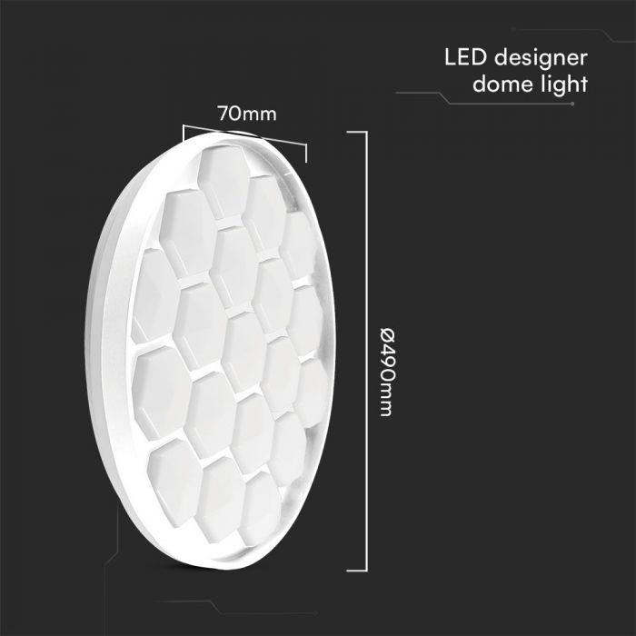 LED DESIGNER Ceiling Light with Remote Control CCT Changing 30/60/30W 6000lm 360° 490x70mm DIMMABLE -BEEHIVE COVER