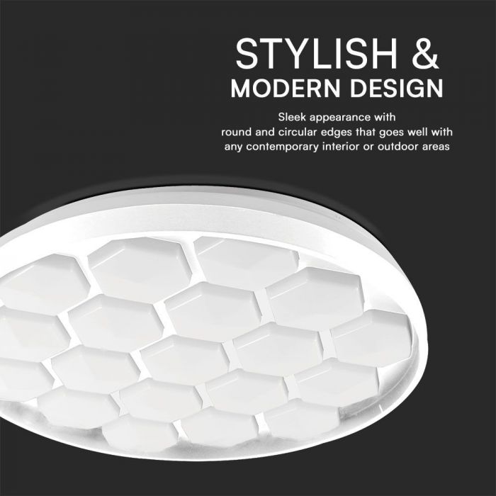 LED DESIGNER Ceiling Light with Remote Control CCT Changing 30/60/30W 6000lm 360° 490x70mm DIMMABLE -BEEHIVE COVER