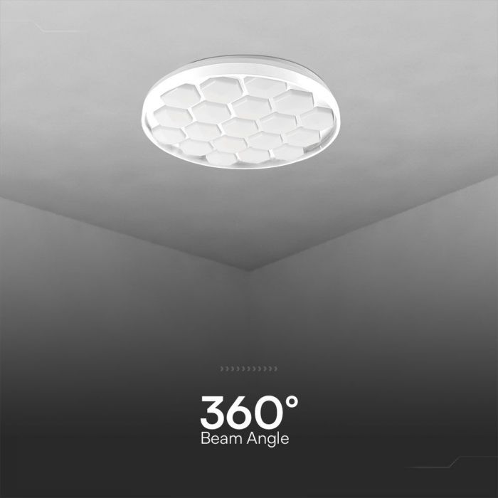 LED DESIGNER Ceiling Light with Remote Control CCT Changing 30/60/30W 6000lm 360° 490x70mm DIMMABLE -BEEHIVE COVER