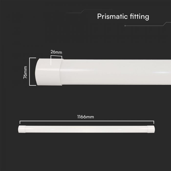 LED PRISMATIC SLIM FITTING 40W 3IN1 4800lm 120° 1166x26x76mm SAMSUNG CHIP