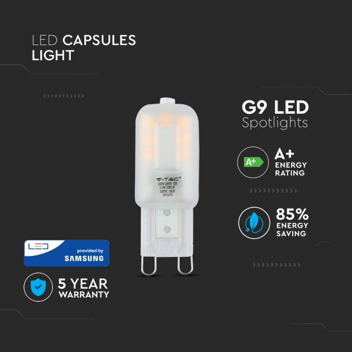 LED G9 LAMP 2.5W DL 200lm 300° 16.5X46.5 SAMSUNG CHIP