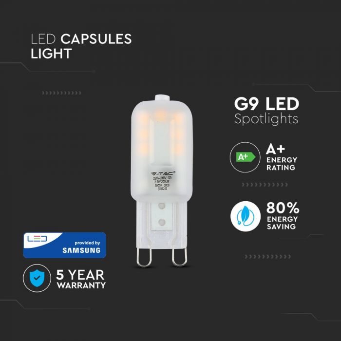LED G9 LAMP 2.5W WW 200lm 300° 16.5X46.5 SAMSUNG CHIP