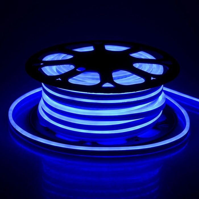 LED NEON FLEX 120LEDs BLUE 24V 8W 400lm 10M/ROLL 160° IP65