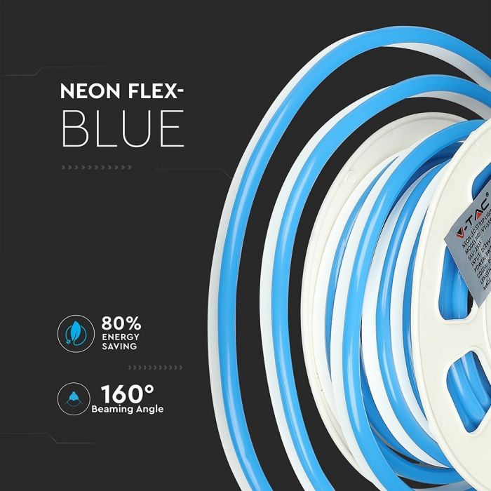 LED NEON FLEX 120LEDs BLUE 24V 8W 400lm 10M/ROLL 160° IP65