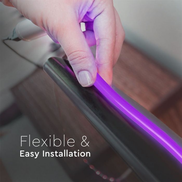 LED NEON FLEX 120LEDs VIOLET 24V 8W 320lm 10M/ROLL 160° IP65