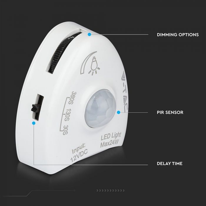 LED BEDLIGHT WITH SENSOR SINGLE BED 30LEDs WW 12V 3W 1.2M DIMMABLE