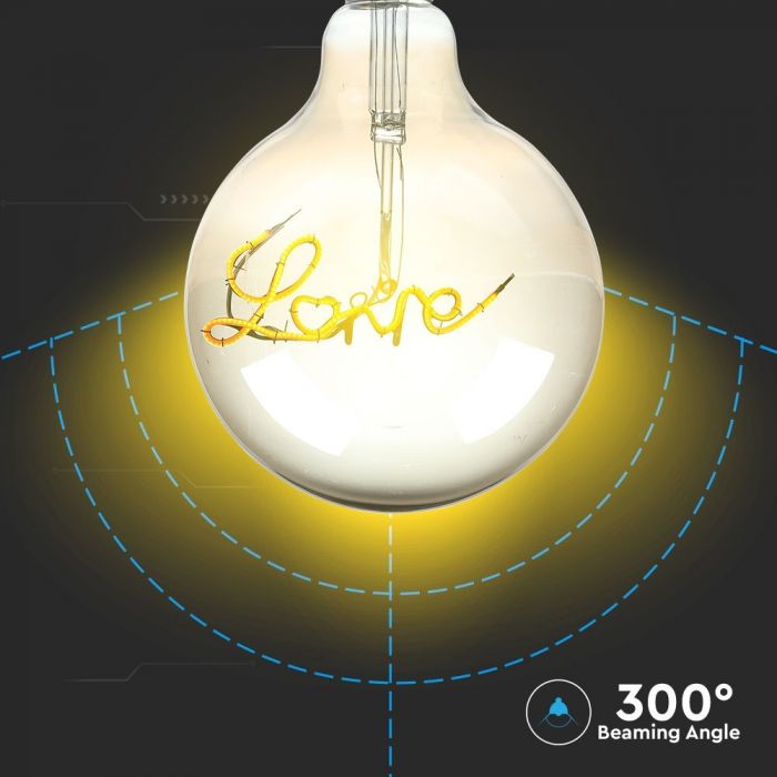 LED Bulb 5W E27 Filament G125 Smoky Glass 2200K